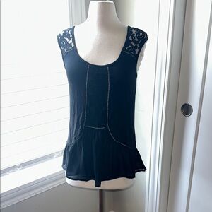 Maurices Black Sleeveless Peplum Blouse Size Small New with Tags
